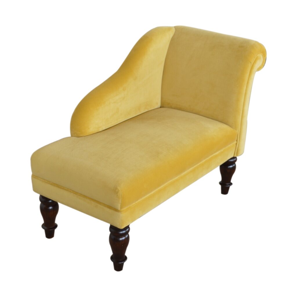 Mustard Velvet Chaise - Image 5
