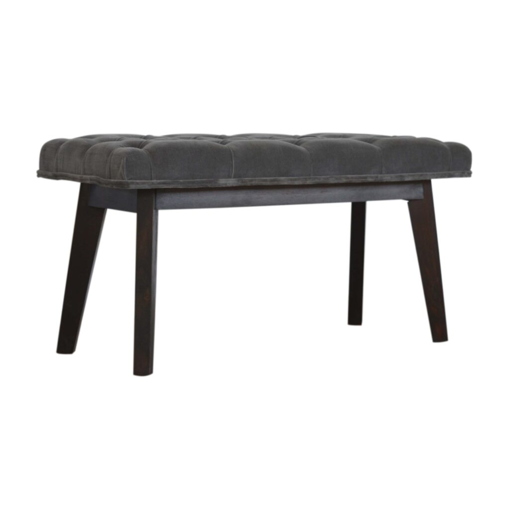Grey Velvet Hallway Bench - Image 2