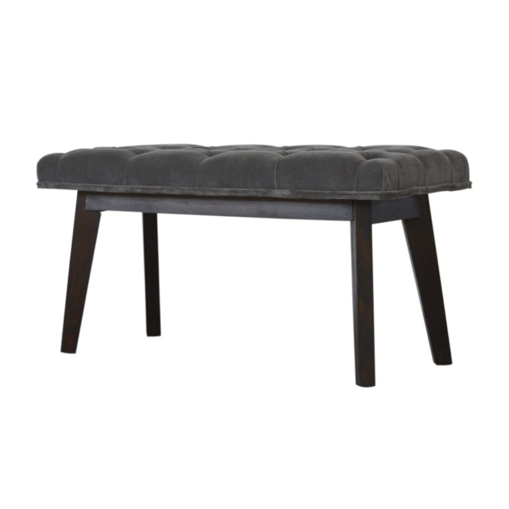 Grey Velvet Hallway Bench - Image 3