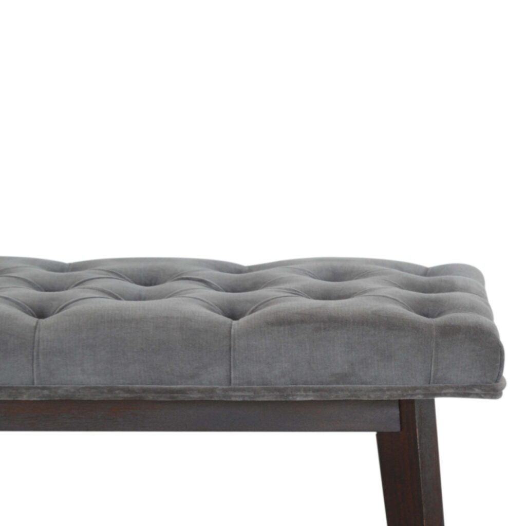 Grey Velvet Hallway Bench - Image 5