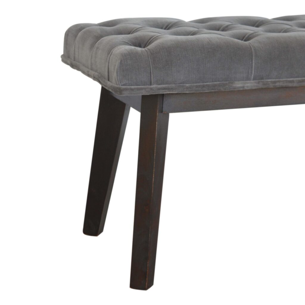 Grey Velvet Hallway Bench - Image 6
