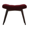 Wine Red Cotton Velvet Curved Bench - Image 9