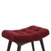 Wine Red Cotton Velvet Curved Bench - Image 5