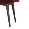Wine Red Cotton Velvet Curved Bench - Image 6