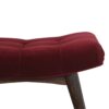 Wine Red Cotton Velvet Curved Bench - Image 7