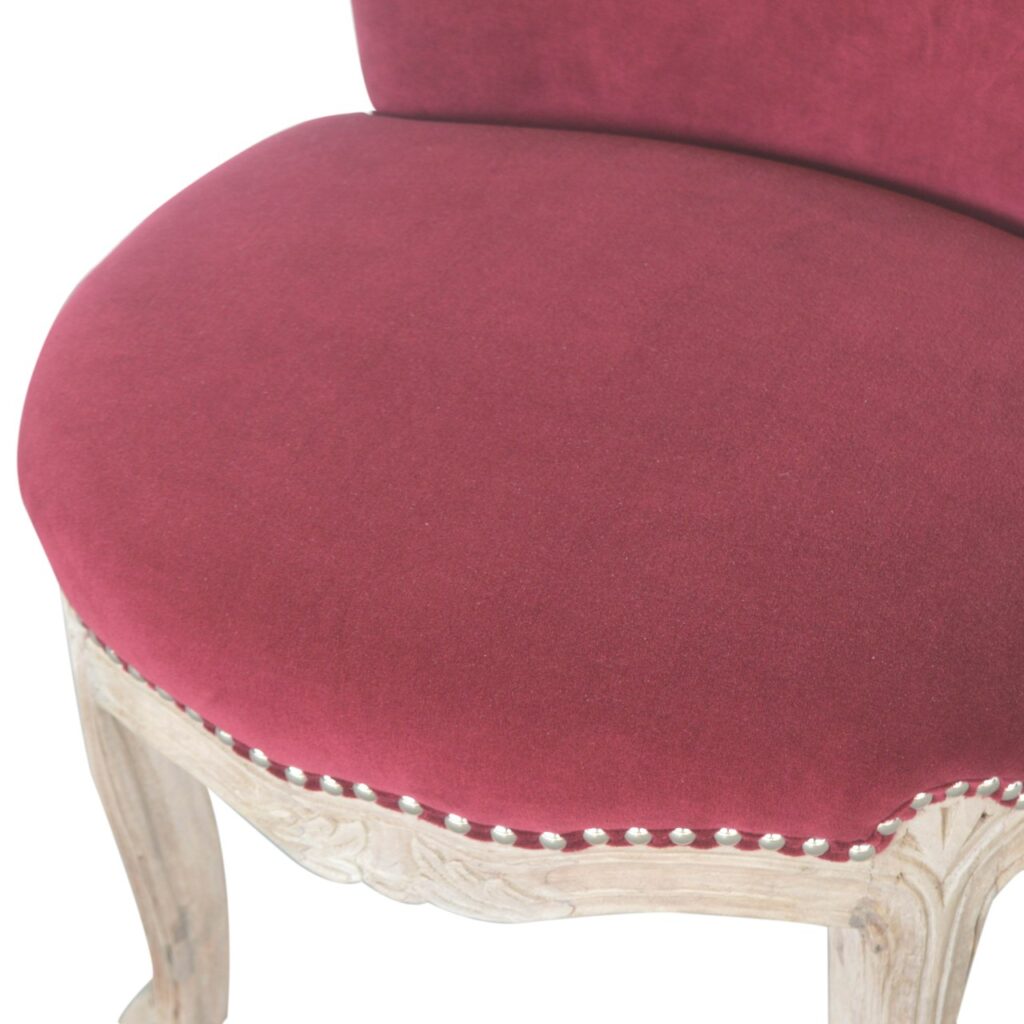 Wine Red Velvet Studded Chair - Image 4