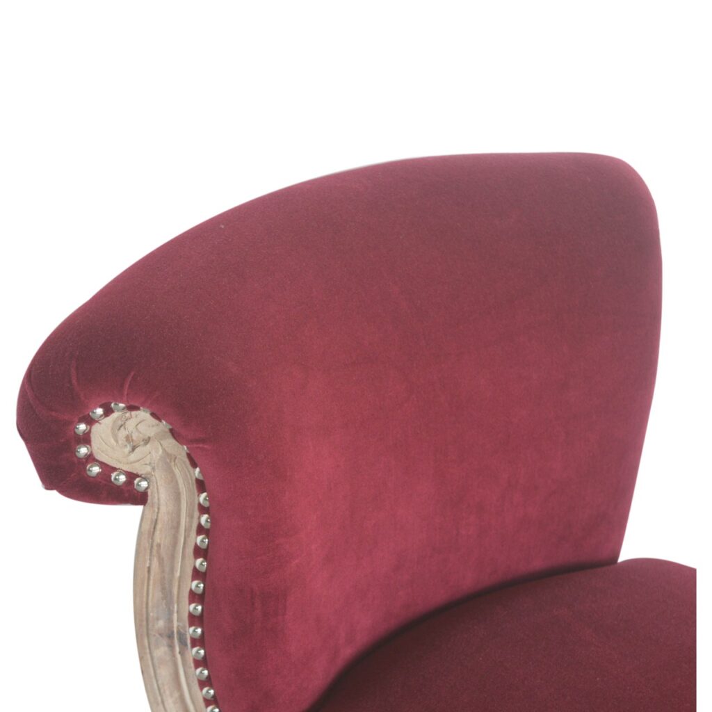 Wine Red Velvet Studded Chair - Image 5