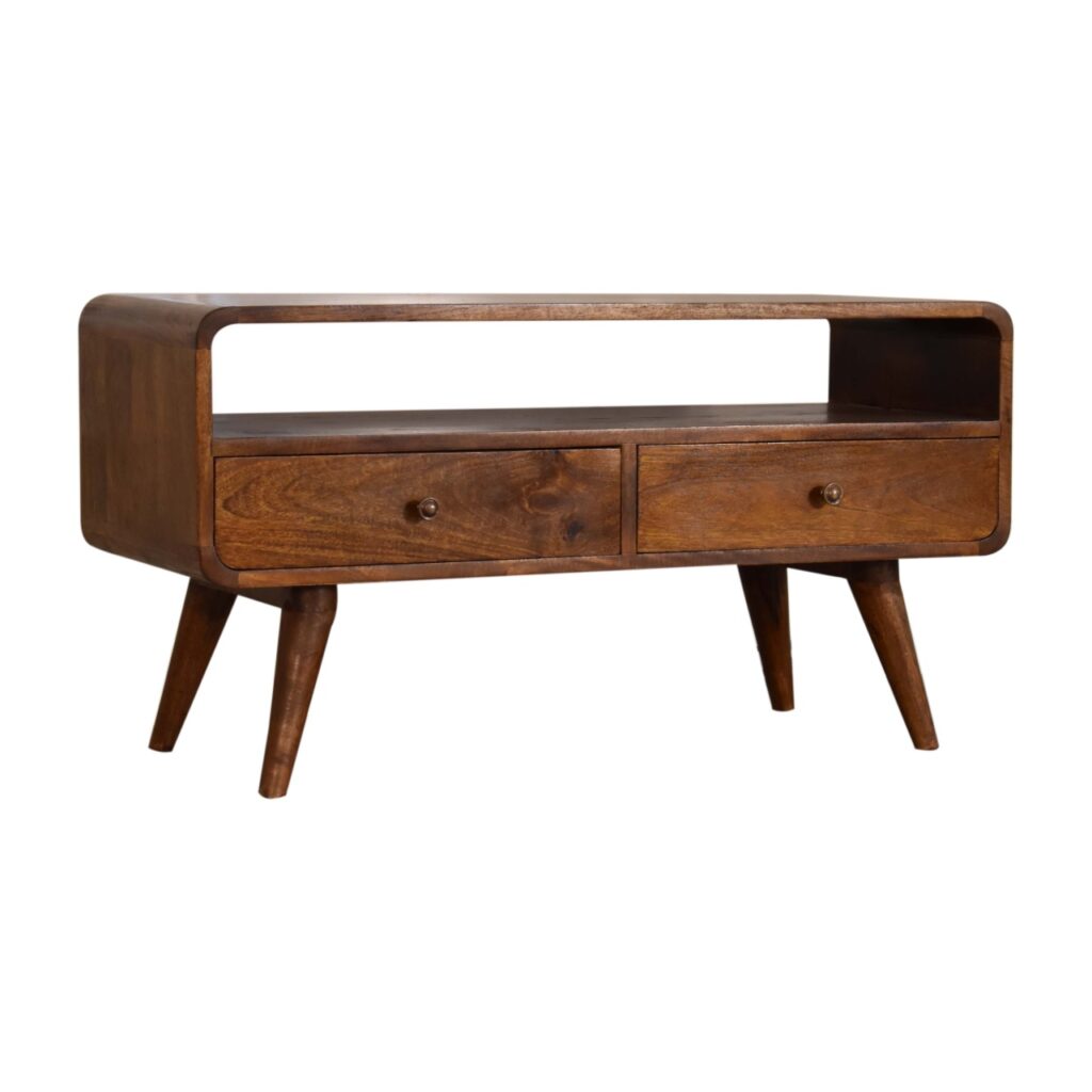 Curve Chestnut Cable TV Unit - Image 3