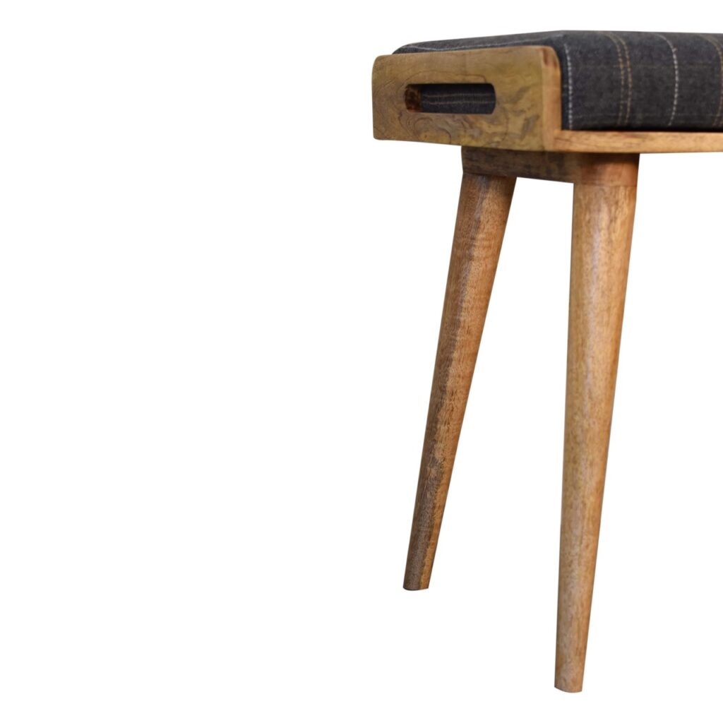 Pewter Tweed Tray Style Footstool - Image 7
