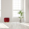 Wine Velvet Pleated Footstool - Image 9