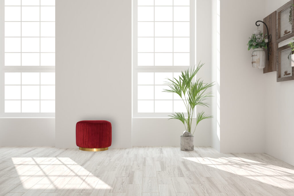 Wine Velvet Pleated Footstool - Image 9