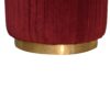 Wine Velvet Pleated Footstool - Image 5