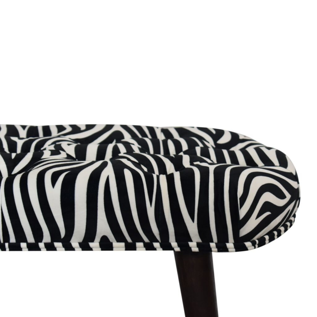 Zebra Print Deep Button Bench - Image 6