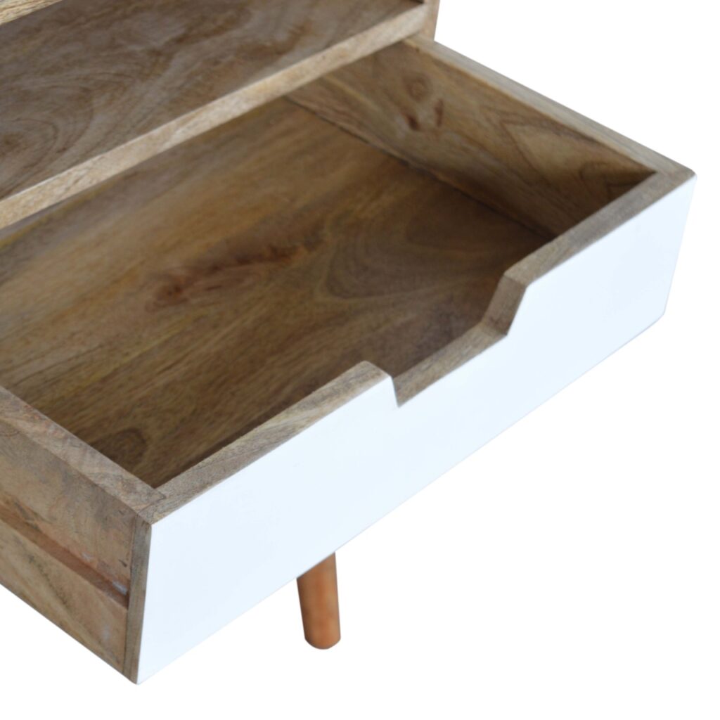 White Painted Drawer Bedside Table - Image 5