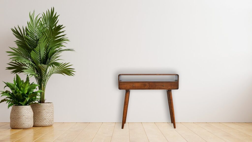 Curved Chestnut Console Table - Image 12