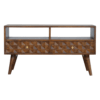 Chestnut Diamond Carved TV Unit - Image 10