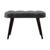Grey Velvet Gold Base Footstool
