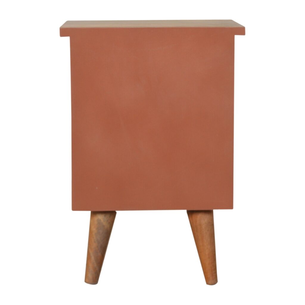 Brick Red Hand Painted Bedside - Image 9