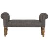 Multi Tweed Turned Bedroom Bench