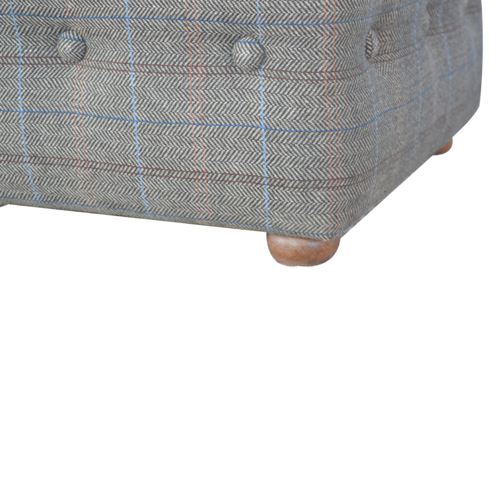 Multi Tweed Button Fooststool - Image 6