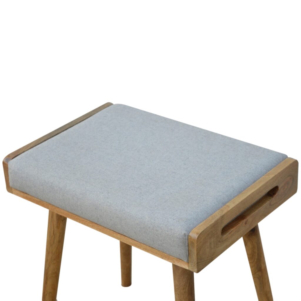 Grey Tweed Tray Style Footstool - Image 4