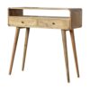 Curved Oak-ish Console Table - Image 2