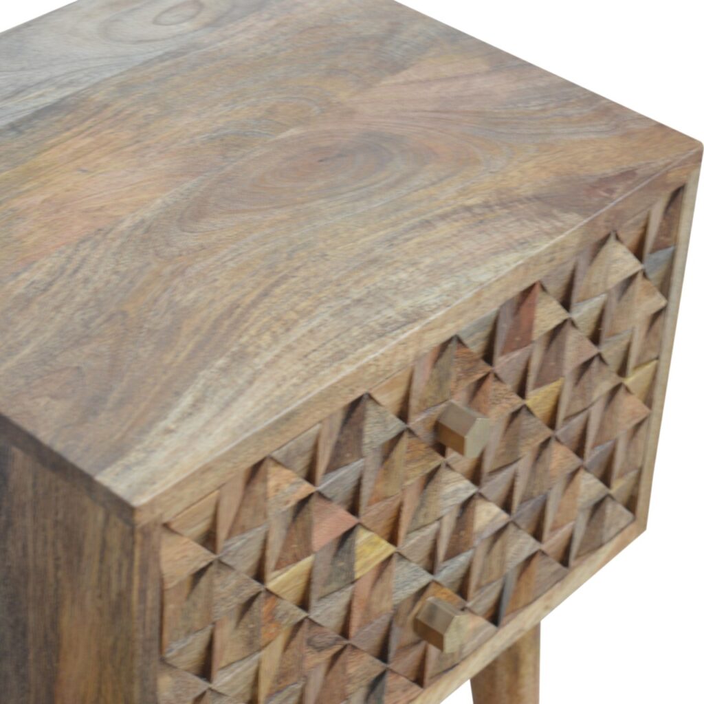 Diamond Carve 2 Drawer Bedside - Image 7