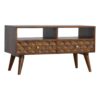 Chestnut Diamond Carved TV Unit - Image 2