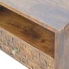 Chestnut Diamond Carved TV Unit - Image 5