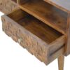 Chestnut Diamond Carved TV Unit - Image 7