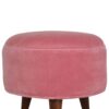 Pink Velvet Nordic Style Footstool - Image 3
