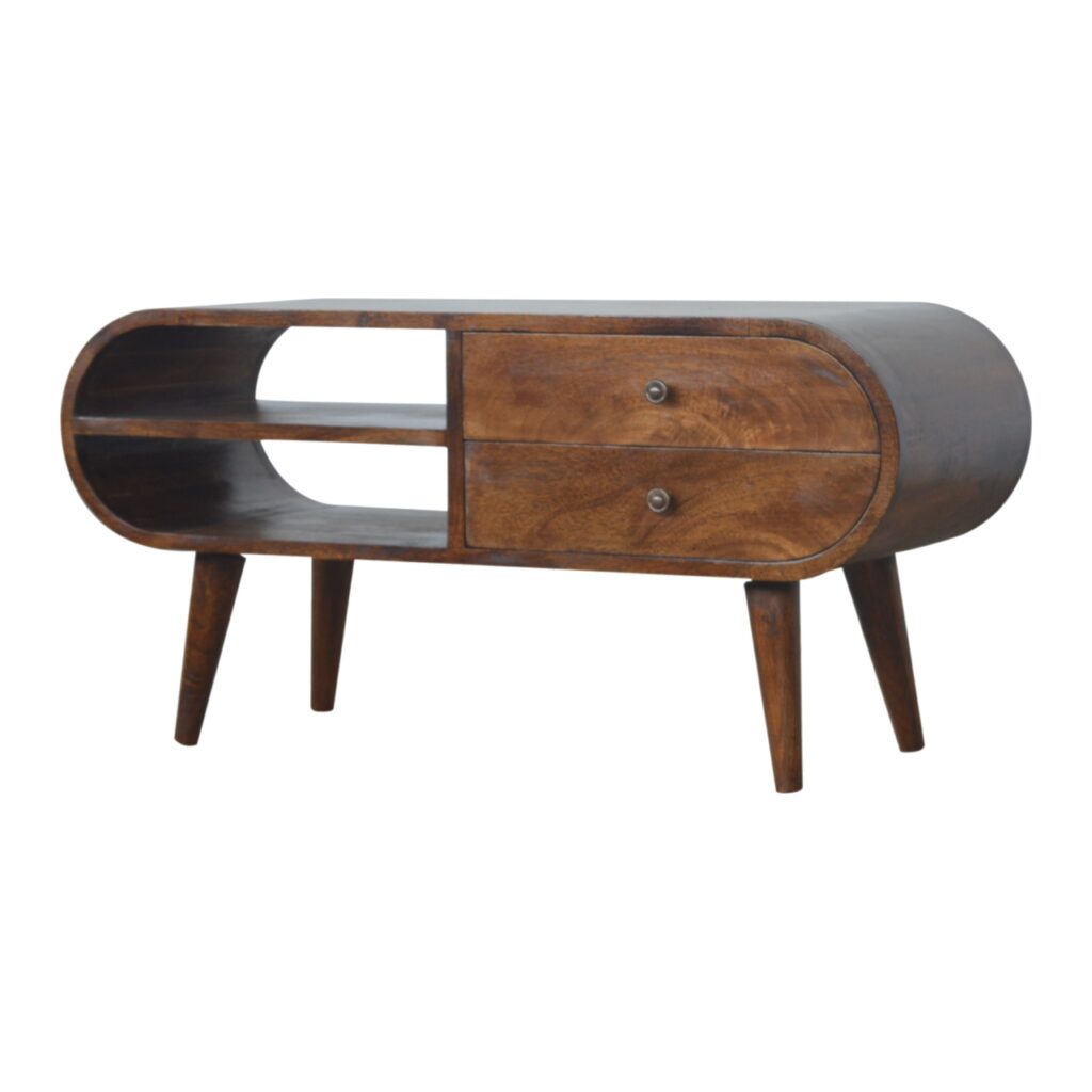 Chestnut Circular Media Unit - Image 2