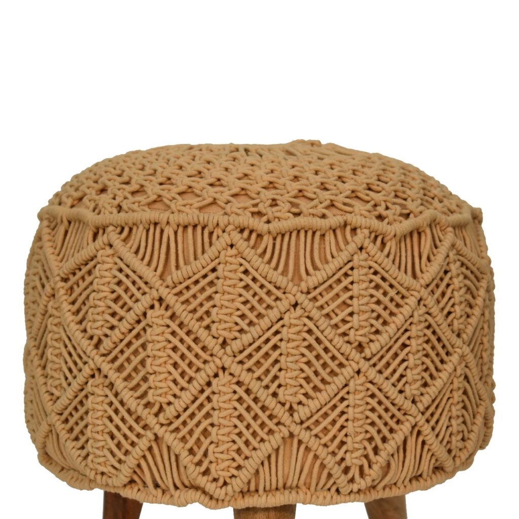 Crotchet Mustard Footstool - Image 4
