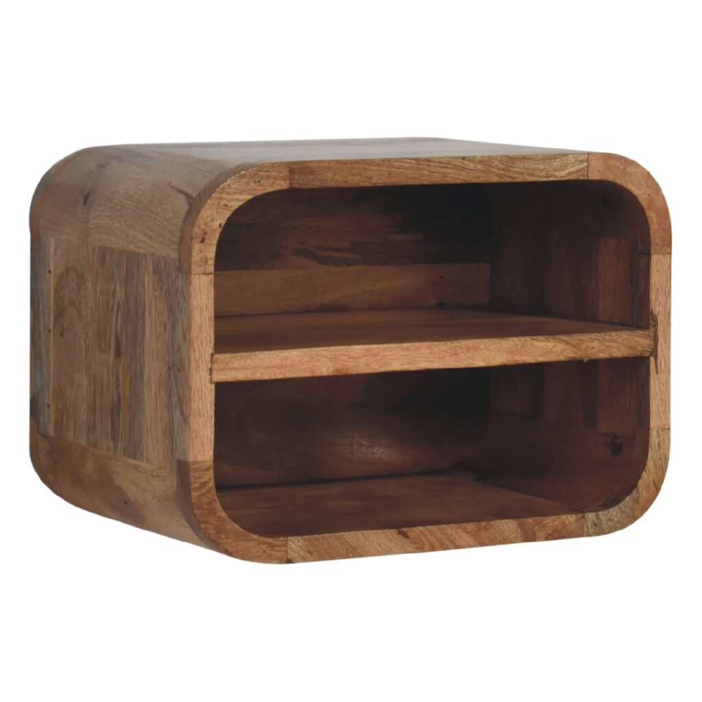 Oak-ish Floating Open Curve Bedside - Image 2