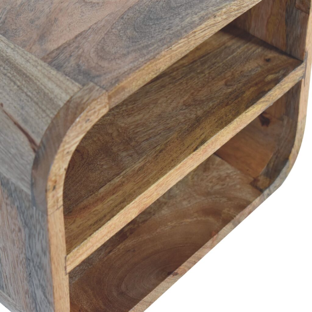 Oak-ish Floating Open Curve Bedside - Image 5
