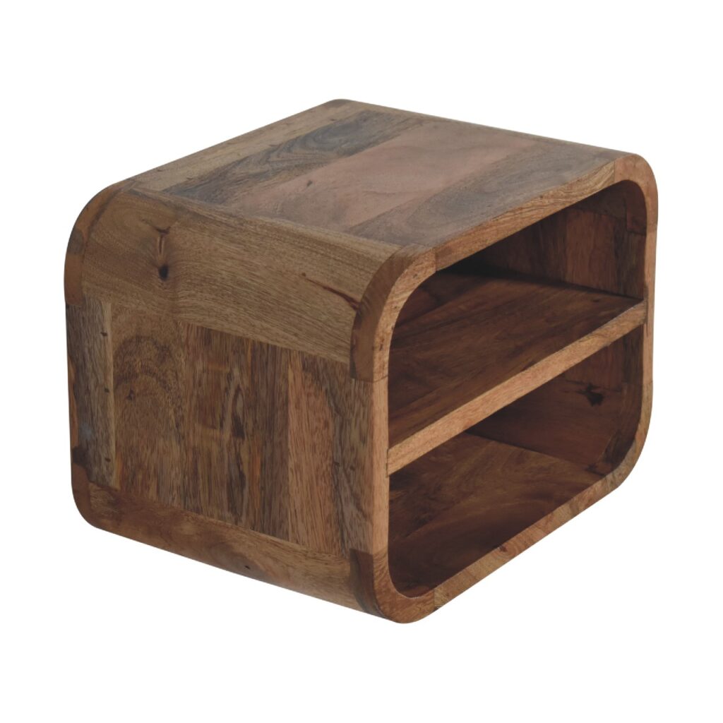 Oak-ish Floating Open Curve Bedside - Image 6