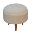 Cream Boucle Rounded Footstool - Image 3