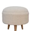 Cream Boucle Rounded Footstool - Image 5