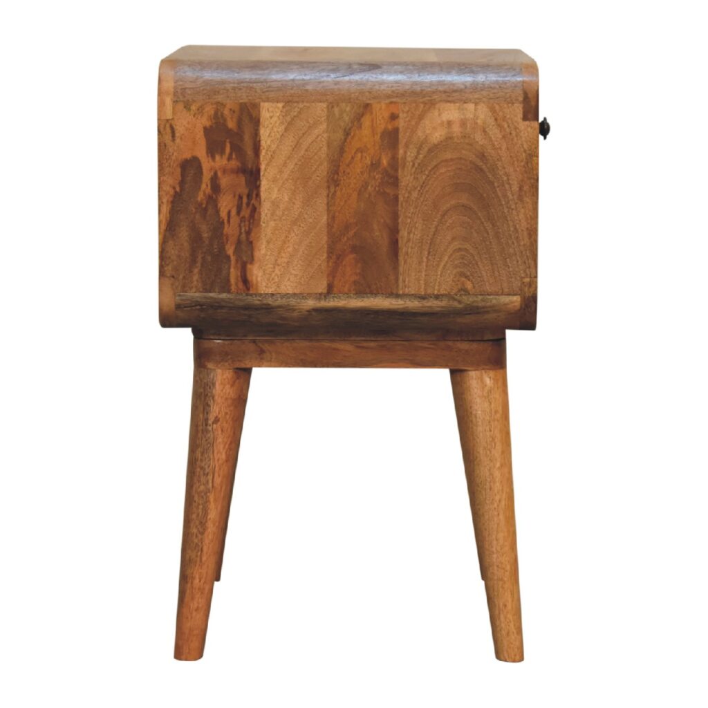 Curved Oak-ish Open Bedside - Image 9