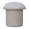 White Boucle Mushroom Footstool - Image 2