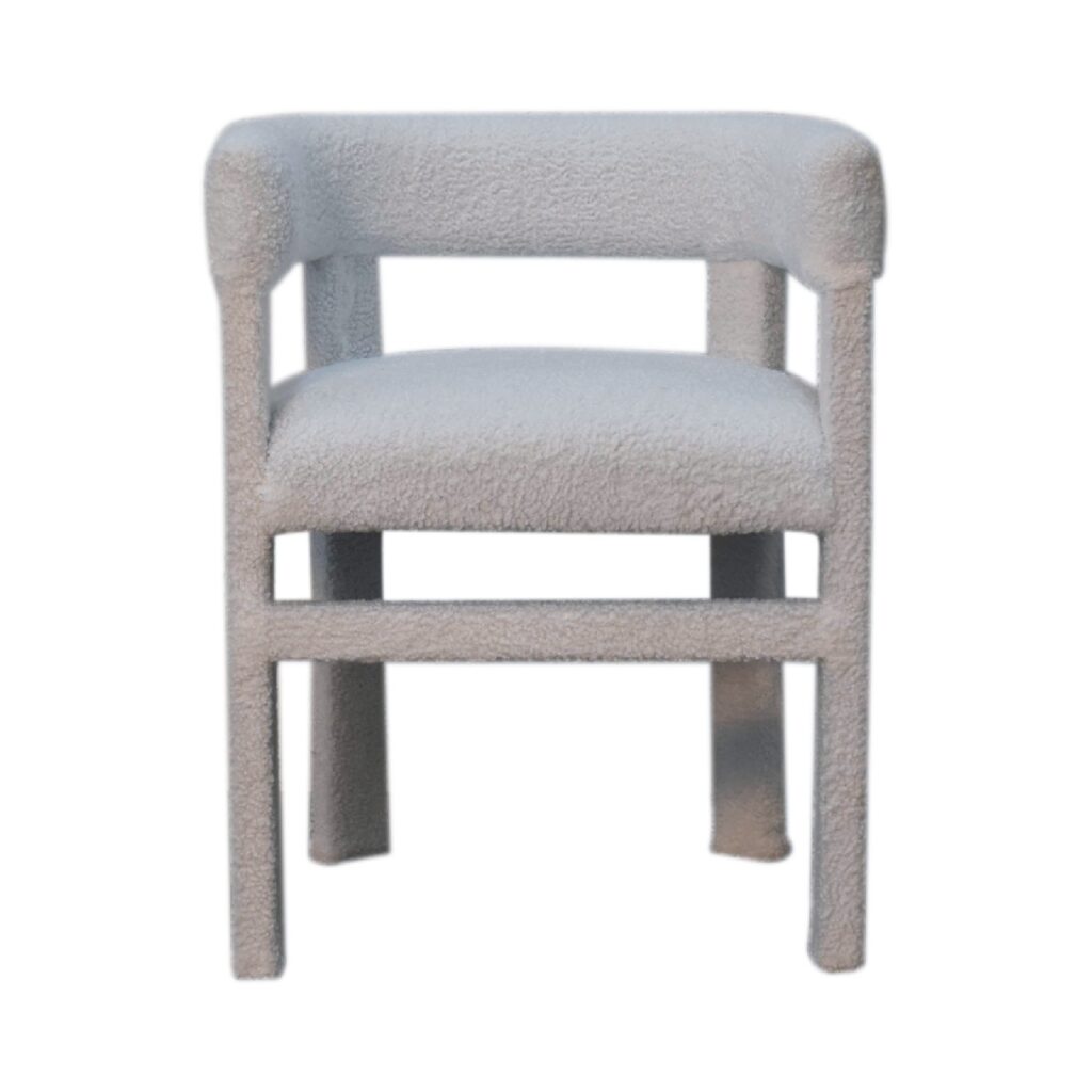 White Boucle Occasional Chair - Image 2