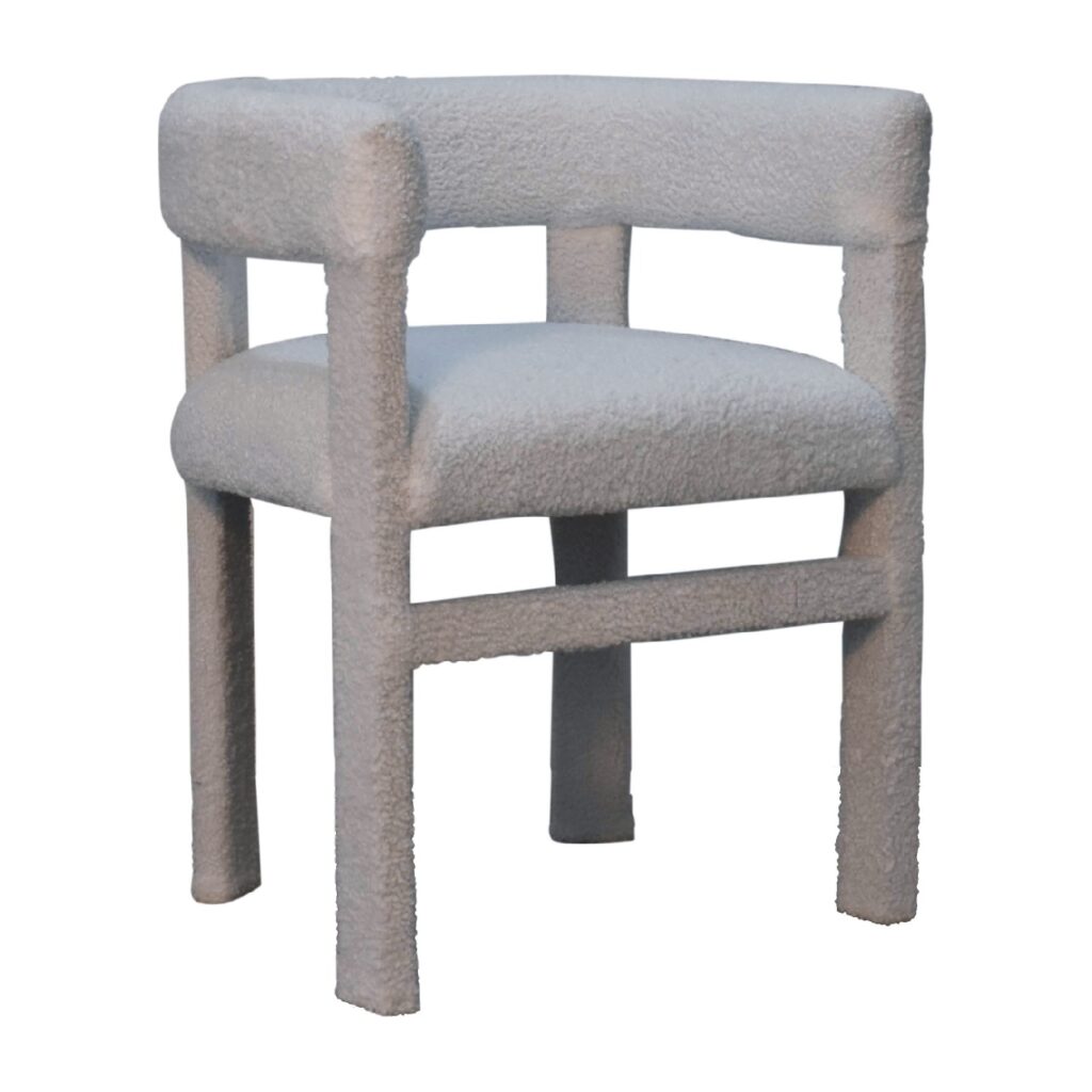 White Boucle Occasional Chair - Image 4