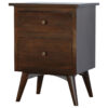 Walnut 2 Drawer Nordic Bedside - Image 2
