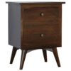 Walnut 2 Drawer Nordic Bedside - Image 3