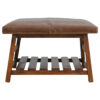 Buffalo Hide Square Foot Stool