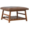 Buffalo Hide Square Foot Stool - Image 2