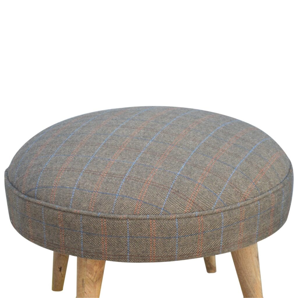 Multi Tweed Nordic Style Footstool - Image 3