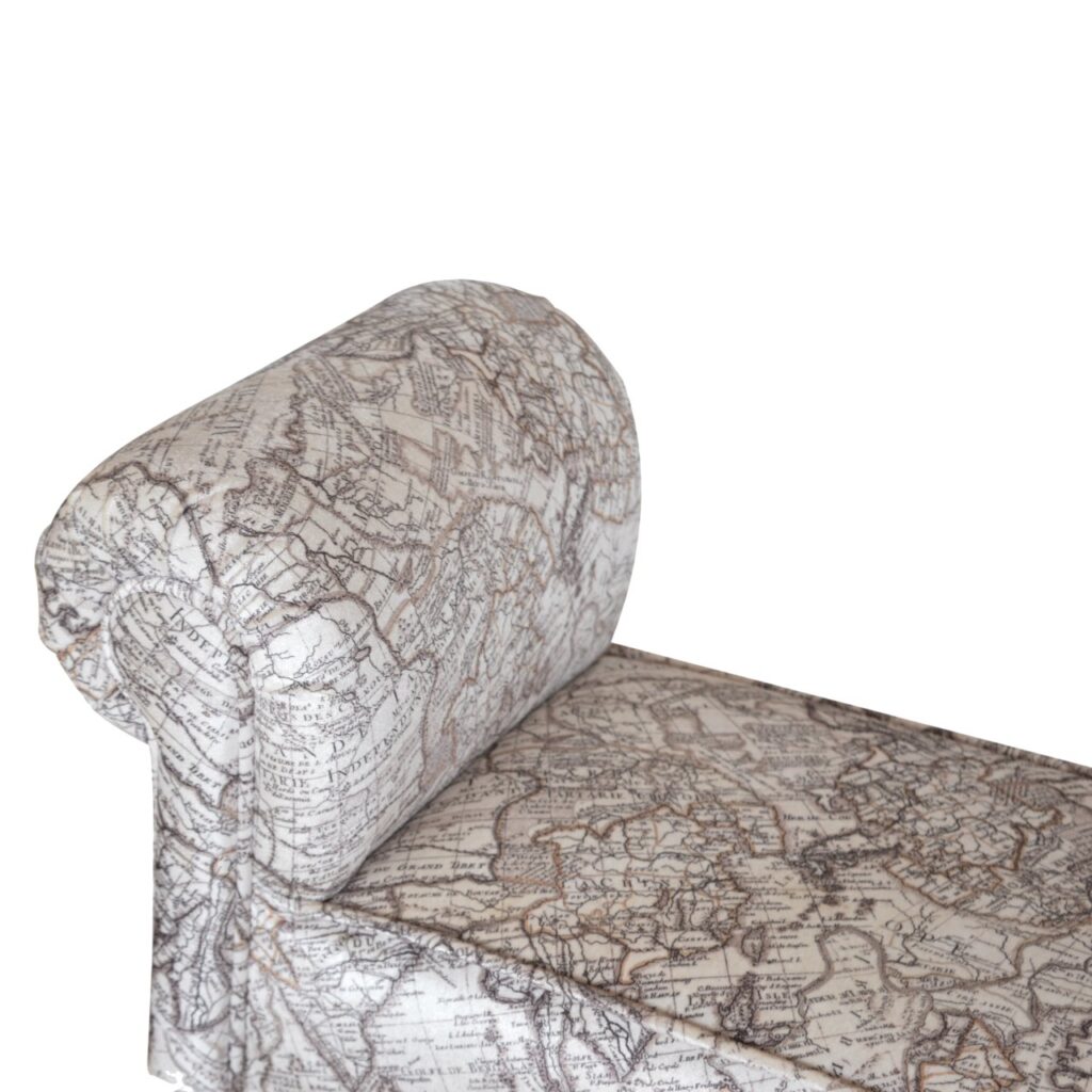 Map Printed Bedroom Bench - Image 6