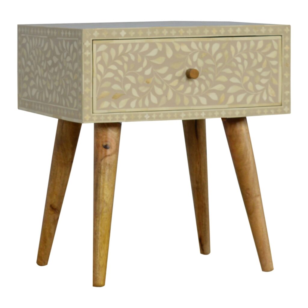 Floral Bone Inlay Bedside - Image 2