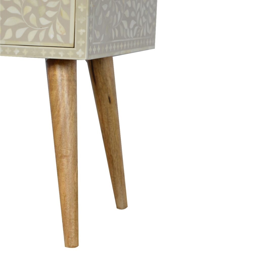 Floral Bone Inlay Bedside - Image 7